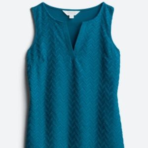 41 HAWTHORN Ezide Textured Mixed Material Top Teal Green
